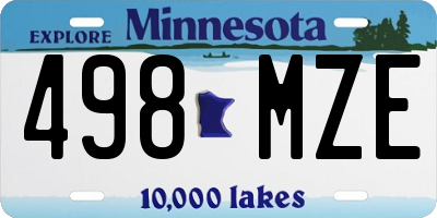 MN license plate 498MZE
