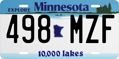 MN license plate 498MZF