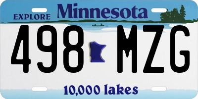MN license plate 498MZG