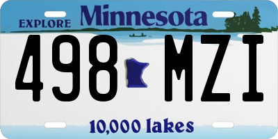 MN license plate 498MZI