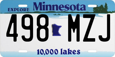 MN license plate 498MZJ