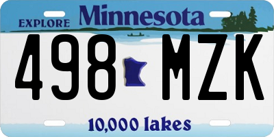MN license plate 498MZK