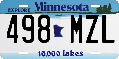 MN license plate 498MZL