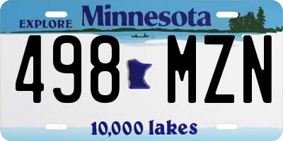 MN license plate 498MZN