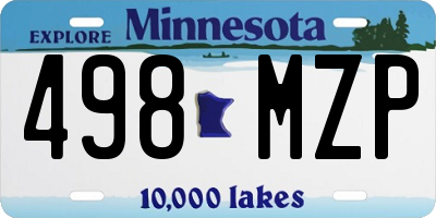 MN license plate 498MZP