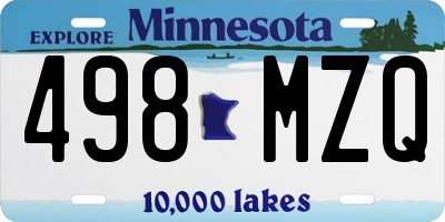 MN license plate 498MZQ