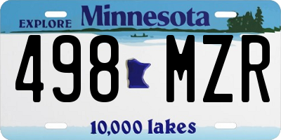 MN license plate 498MZR