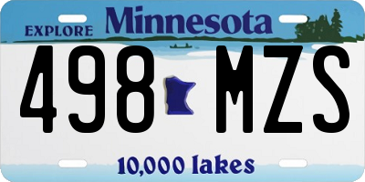 MN license plate 498MZS
