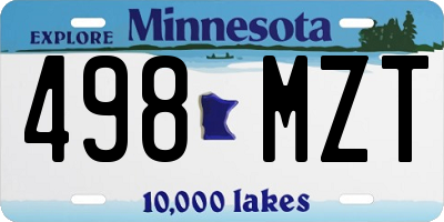 MN license plate 498MZT