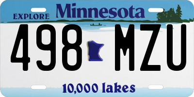 MN license plate 498MZU