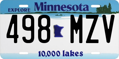 MN license plate 498MZV