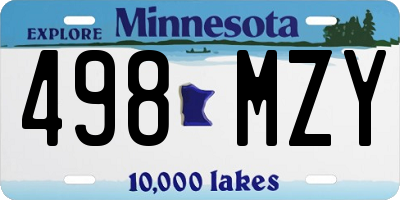 MN license plate 498MZY