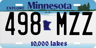 MN license plate 498MZZ