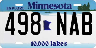 MN license plate 498NAB