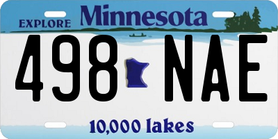 MN license plate 498NAE
