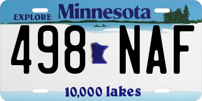MN license plate 498NAF