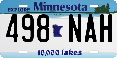 MN license plate 498NAH
