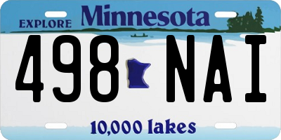 MN license plate 498NAI
