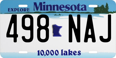 MN license plate 498NAJ