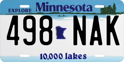 MN license plate 498NAK
