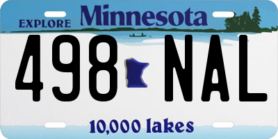 MN license plate 498NAL