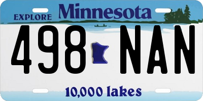 MN license plate 498NAN
