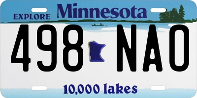 MN license plate 498NAO