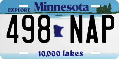 MN license plate 498NAP