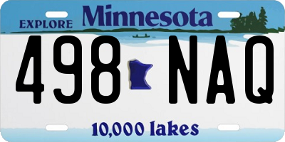 MN license plate 498NAQ