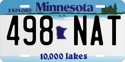 MN license plate 498NAT