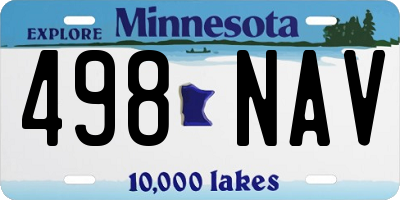 MN license plate 498NAV