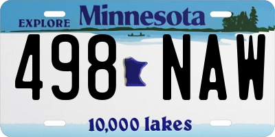 MN license plate 498NAW