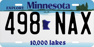 MN license plate 498NAX