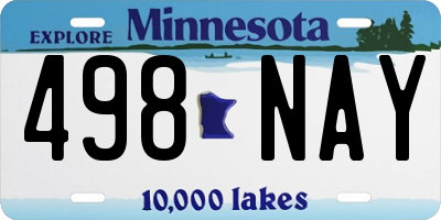 MN license plate 498NAY