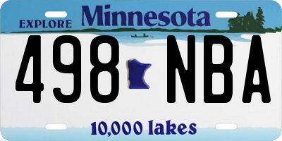 MN license plate 498NBA