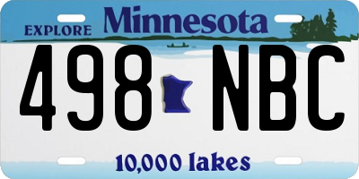 MN license plate 498NBC