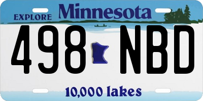 MN license plate 498NBD