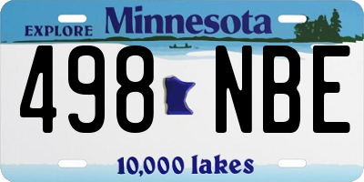 MN license plate 498NBE