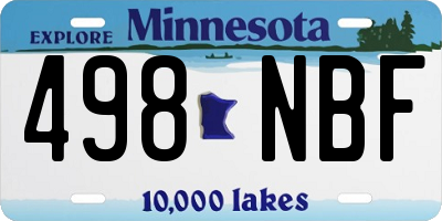 MN license plate 498NBF
