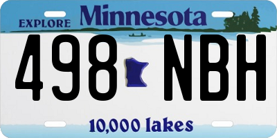 MN license plate 498NBH
