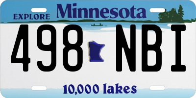 MN license plate 498NBI