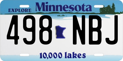 MN license plate 498NBJ