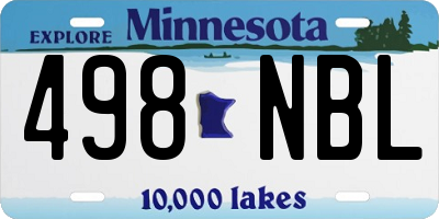 MN license plate 498NBL