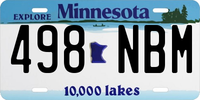 MN license plate 498NBM