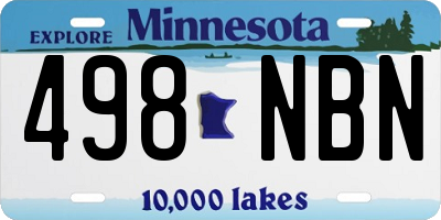 MN license plate 498NBN