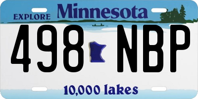 MN license plate 498NBP