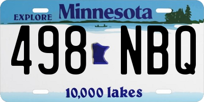 MN license plate 498NBQ