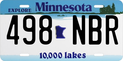 MN license plate 498NBR