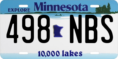 MN license plate 498NBS