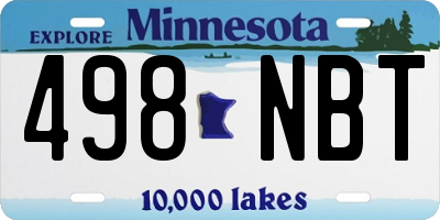 MN license plate 498NBT